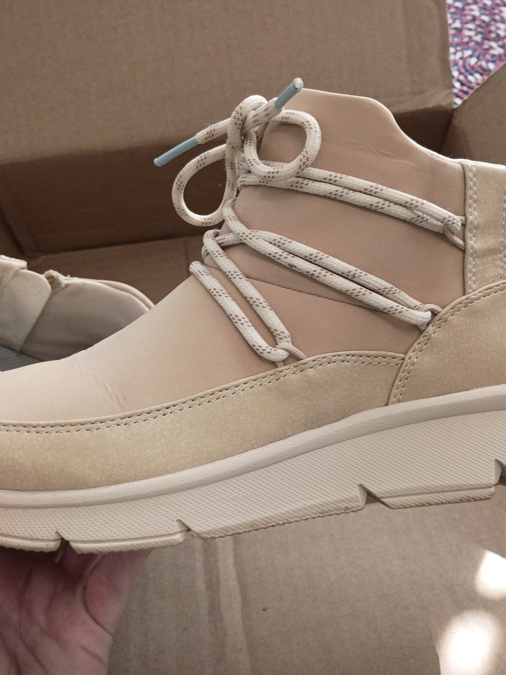 Ryka Charisma Beige Lace-Up & Zip Ankle Boots Womens Size 9.5